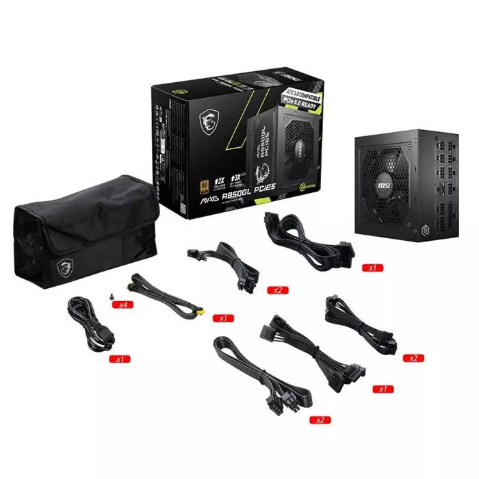 پاور ام اس ای 850 وات Power MSI MAG A850GL PCIE5 ATX3.1 -gallery-9 - https://www.redtil.com