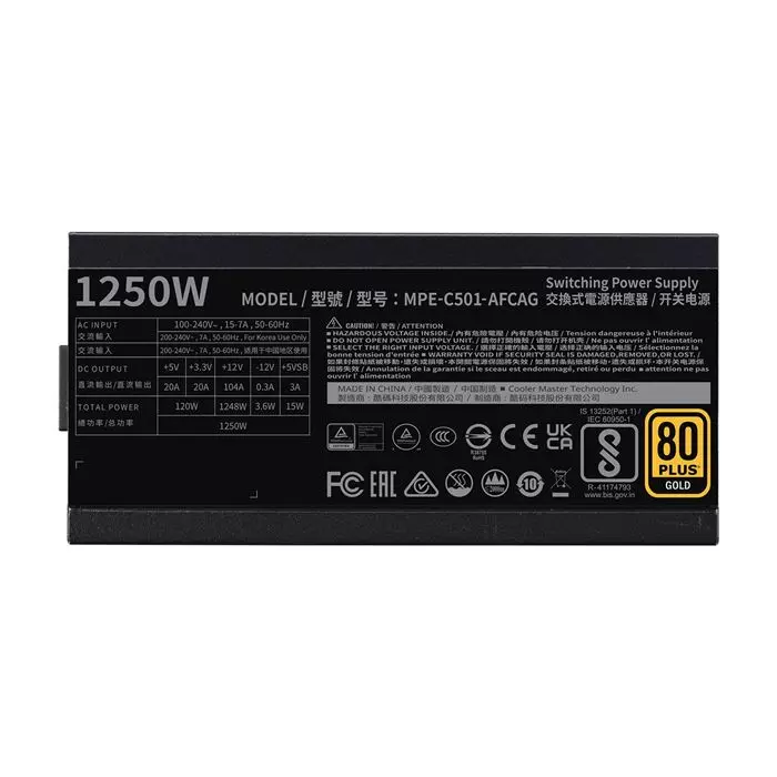 پاور کولرمستر 1250وات Cooler Master MWE GOLD 1250 V2 -gallery-11 - https://www.redtil.com