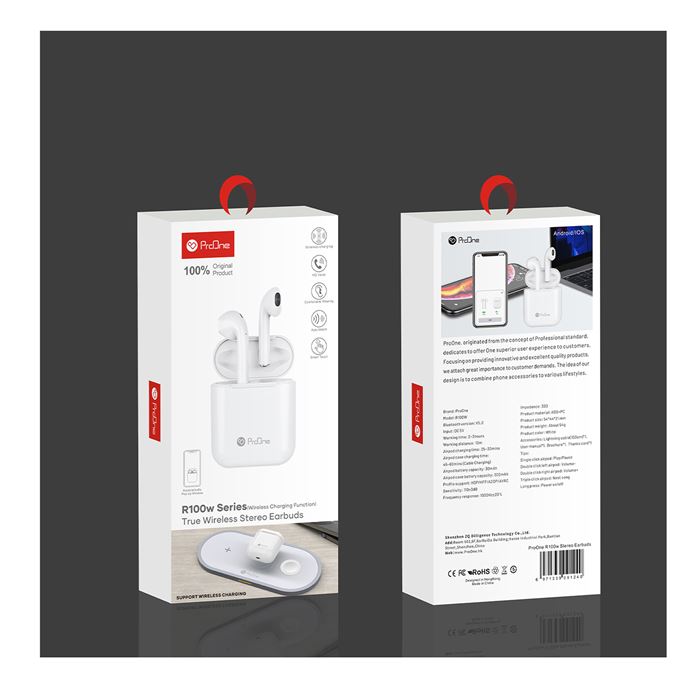 هندزفری بلوتوث دو تایی پرووان مدل ProOne R100W -gallery-7 - https://www.redtil.com