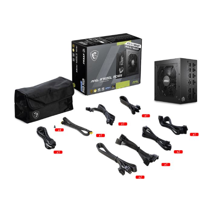 پاور 750 وات فول ماژولار ام اس آی MAG A750GL PCIE5 -gallery-8 - https://www.redtil.com